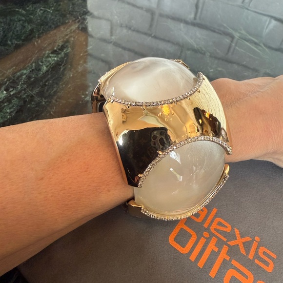 Alexis Bittar VERY RARE Moon Stone ,Gold and Diamond Bracelet - Picture 11 of 14